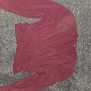 Elegant Burgundy Long Sleeve Blouse